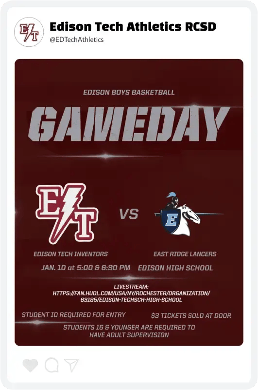 Edison Tech Basketball Gameday