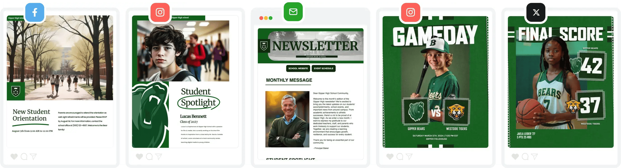 Social media content & newsletters