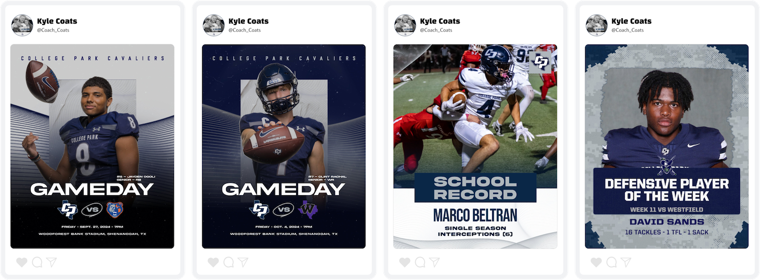 College Park Football Social Media Graphics