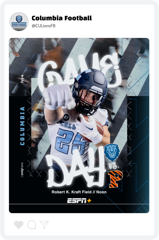 Columbia University Football Game Day Graphic