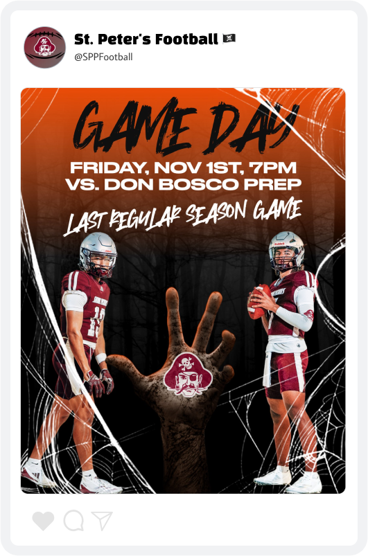 St. Peter's Prep Football Gameday Graphic