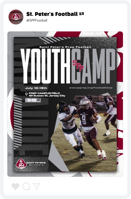 St. Peter's Prep Football Summer Camp Flyer Graphic