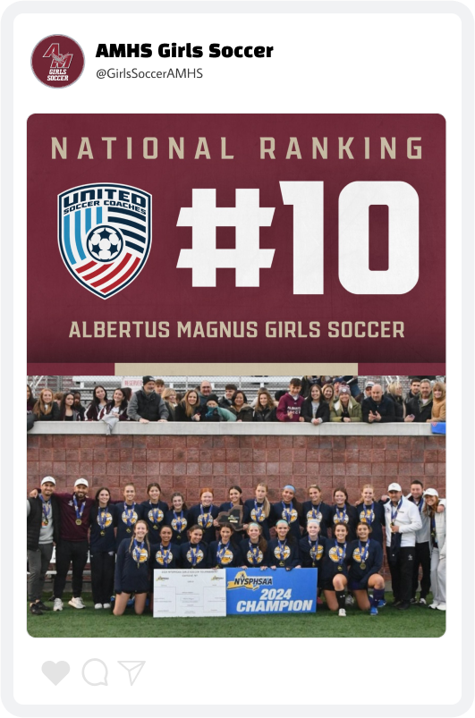 Albertus Magnus Girls' Soccer Team Award Graphic