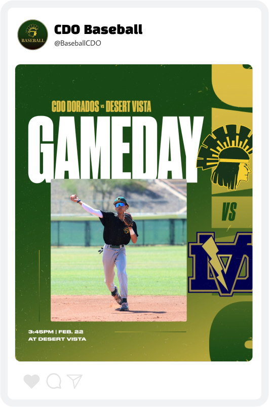 Canyon Del Oro Baseball Game Day Graphic