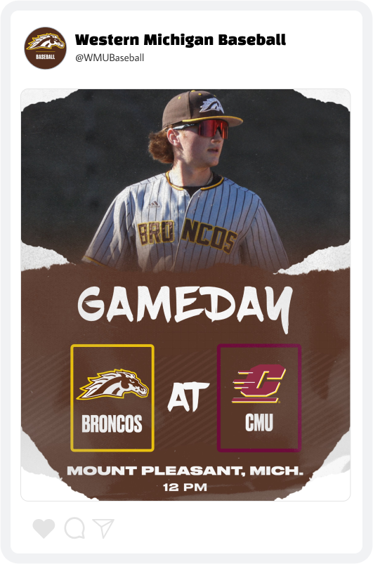 Western Michigan Baseball Gameday Graphic