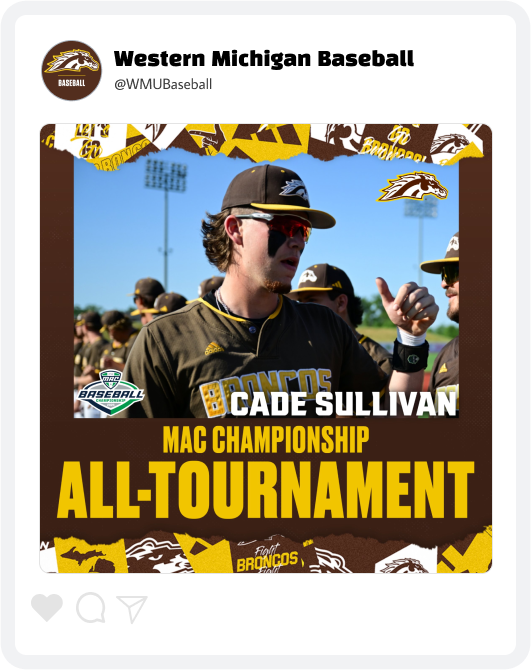 Western Michigan Baseball Award Graphic