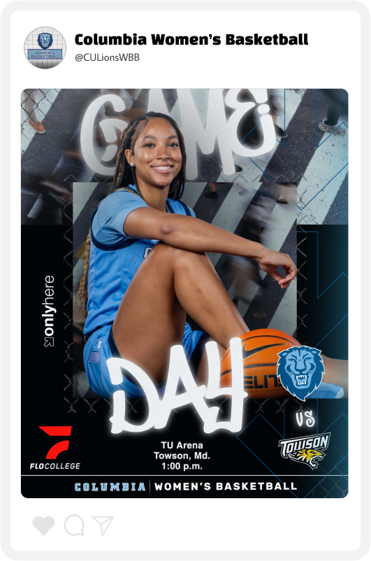 Columbia Women's Basketball Gameday Graphic