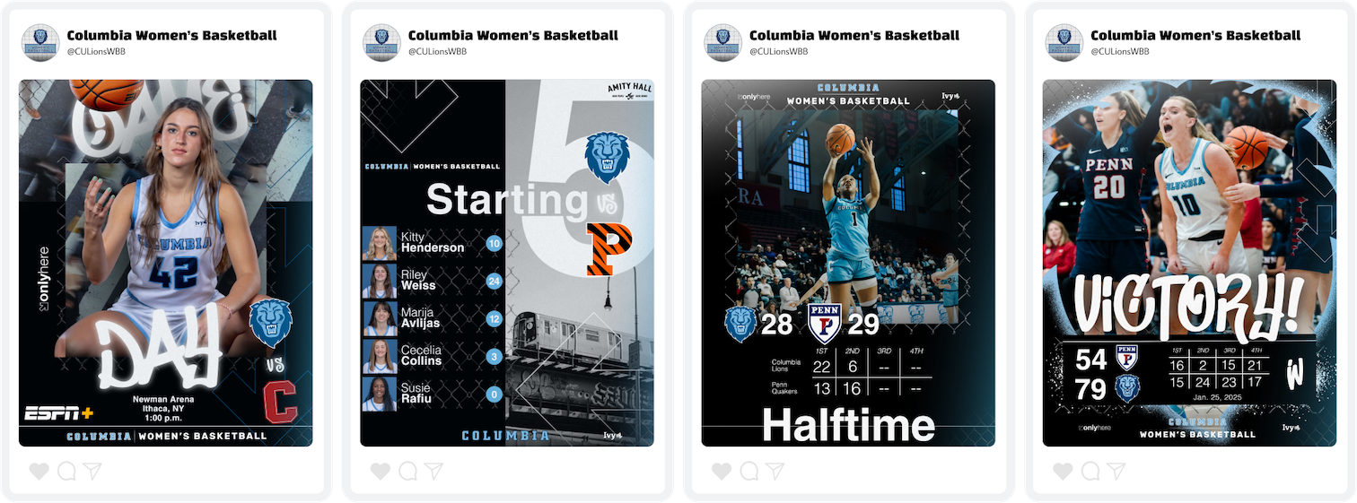 Columbia Women's Basketball Social Media Content