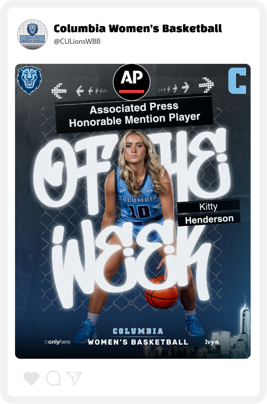 Columbia Women's Basketball Award Graphic