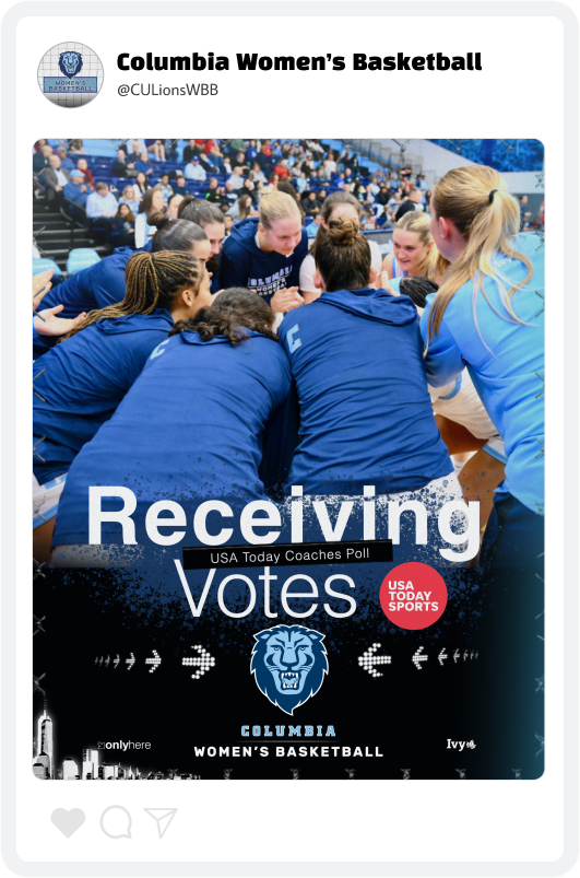 Columbia Women's Basketball Team Award Graphic