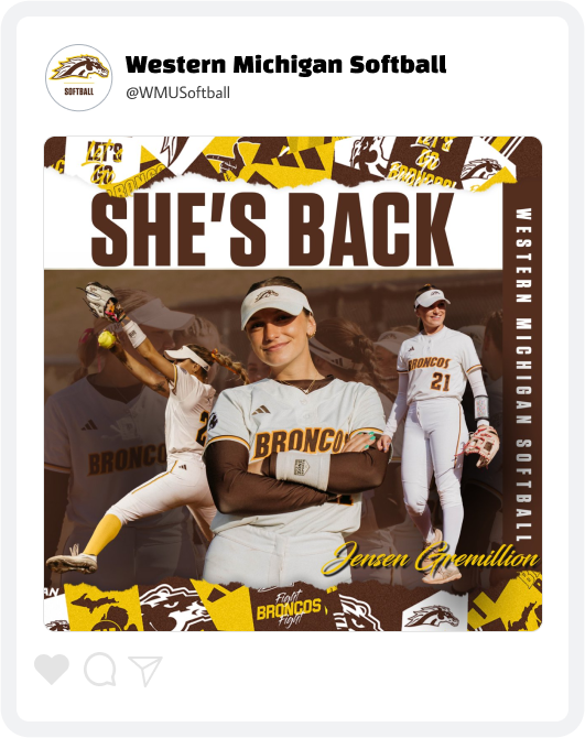 Western Michigan Softball Award Graphic