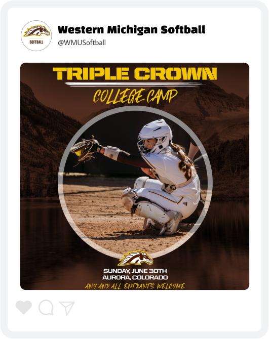 Western Michigan Softball Camp Event Graphic