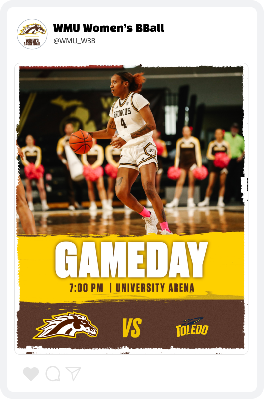 Western Michigan Women's Basketball Gameday Graphic