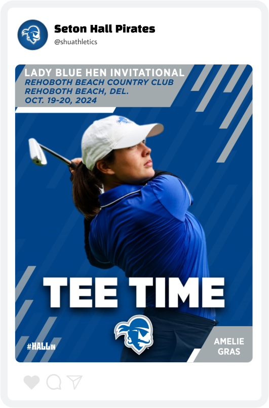 Seton Hall Golf Tee Time Graphic