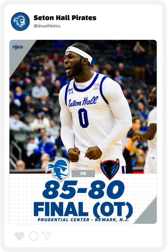 Seton Hall Athletics Final Score Graphic