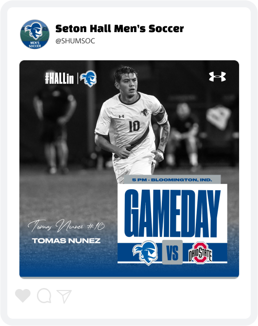 Seton Hall Men's Soccer Gameday Graphic