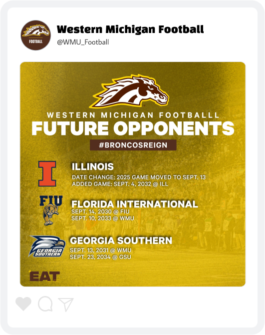 Western Michigan Football Schedule Release Graphic