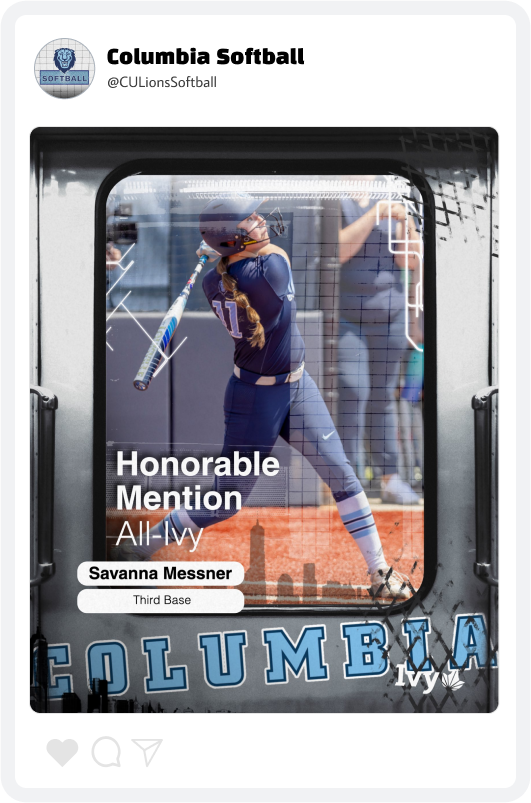 Columbia Softball Award Graphic