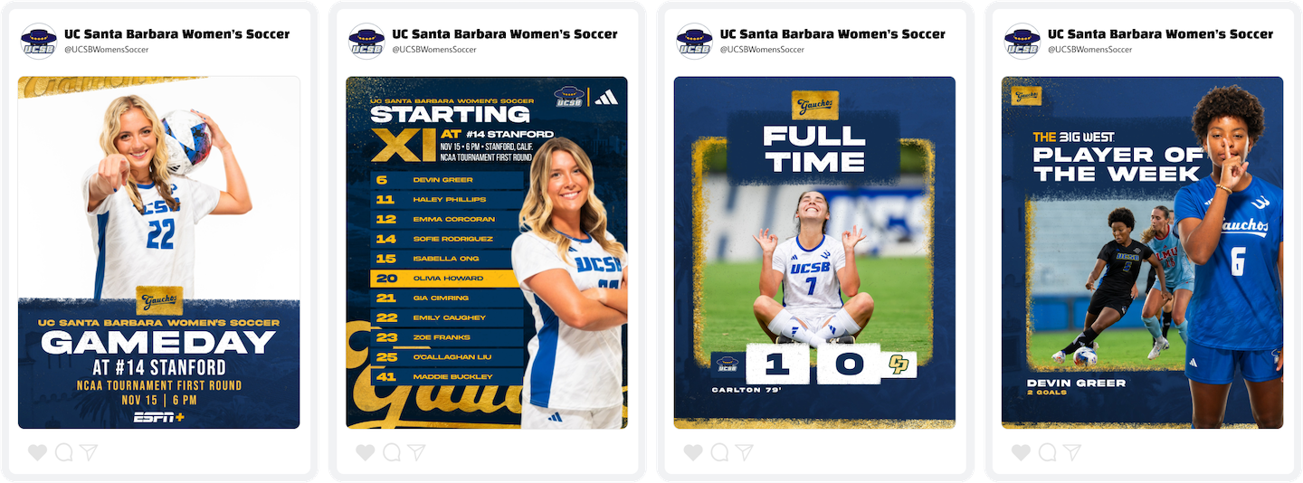 UCSB Women's Soccer Social Media Content