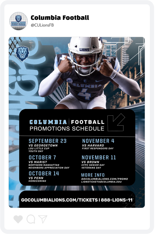 Columbia Football Schedule Graphic