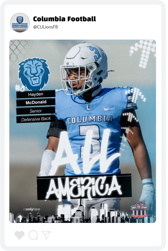 Columbia Football Award Graphic