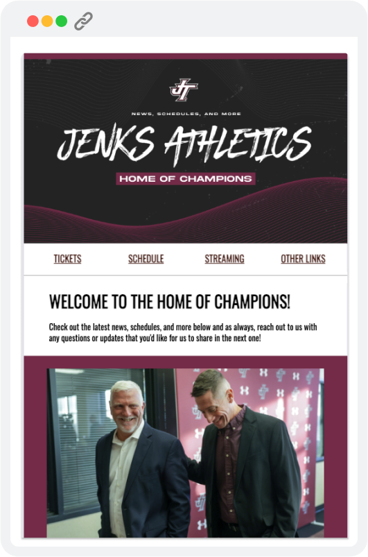 Jenks Weekly Athletics Newsletter