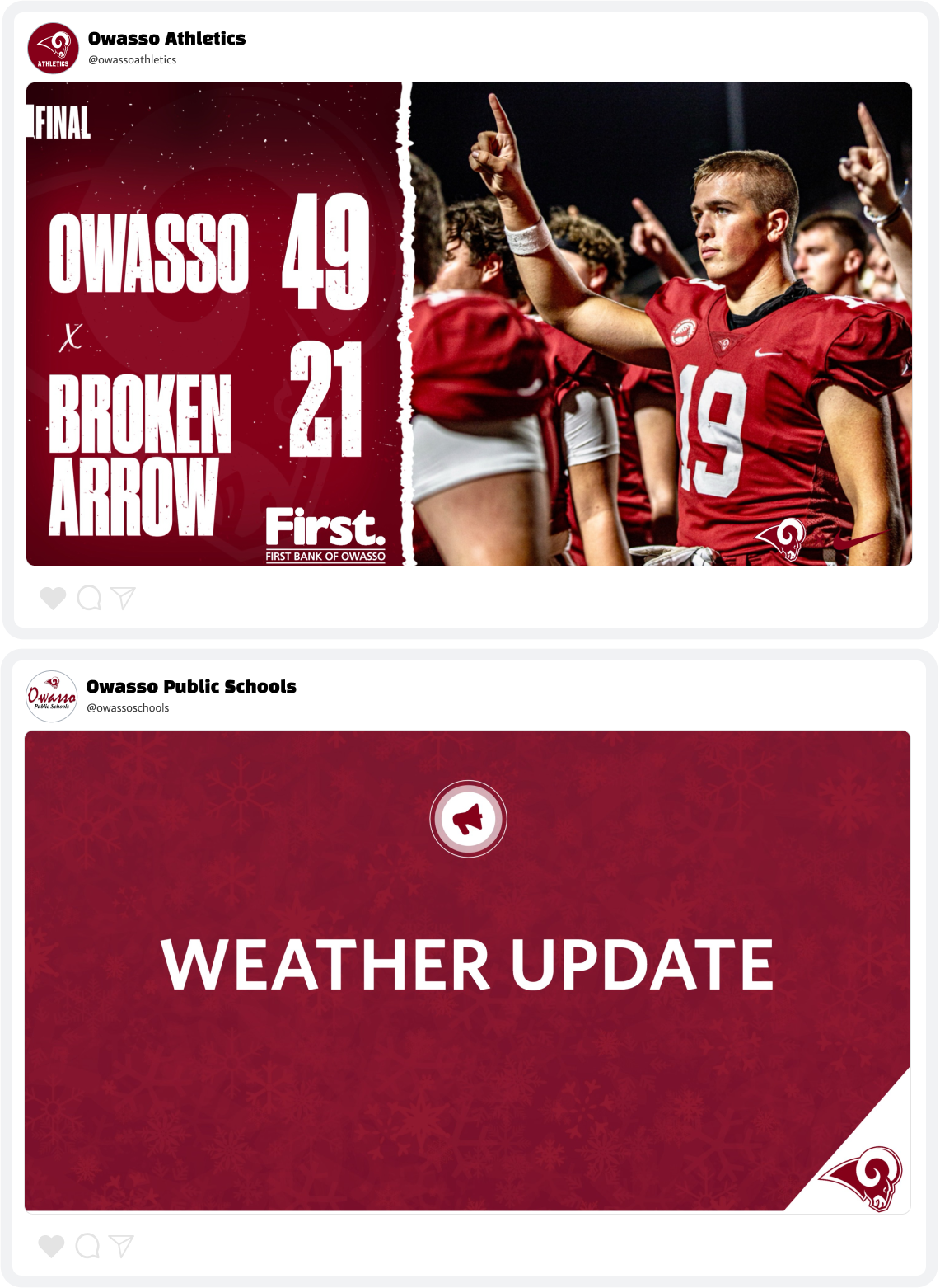 Owasso Final Score & Weather Update