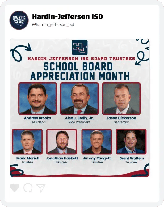 Hardin-Jefferson School Board Appreciation