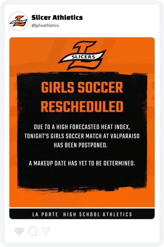 Slicer Soccer Schedule Update