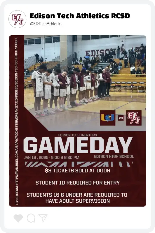 Edison Tech Basketall Gameday