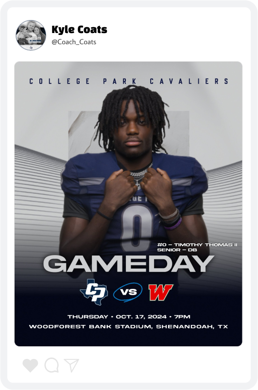 College Park Football Game Day Graphic