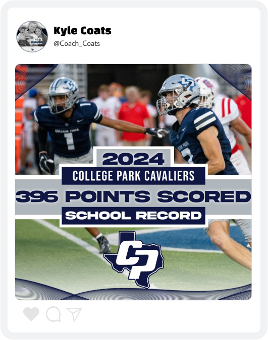 College Park Football School Record Graphic