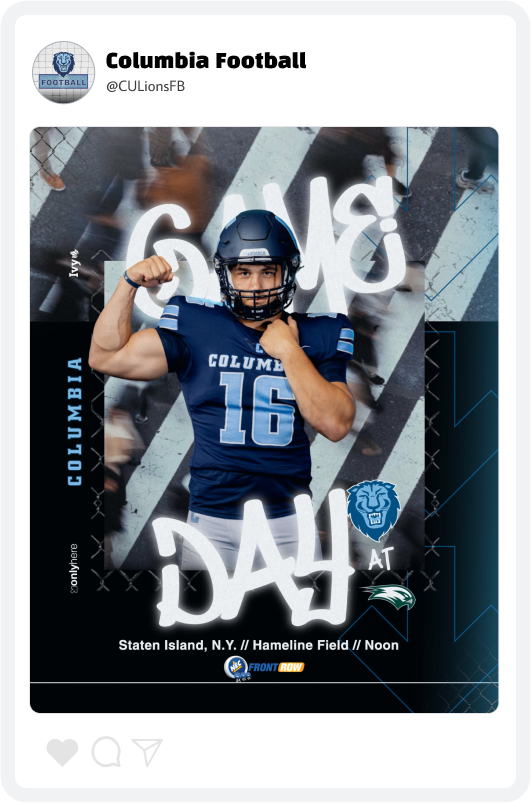 Columbia University Football Game Day Graphic