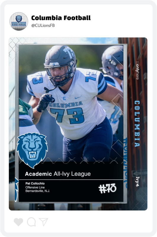 Columbia University Football Award Graphic