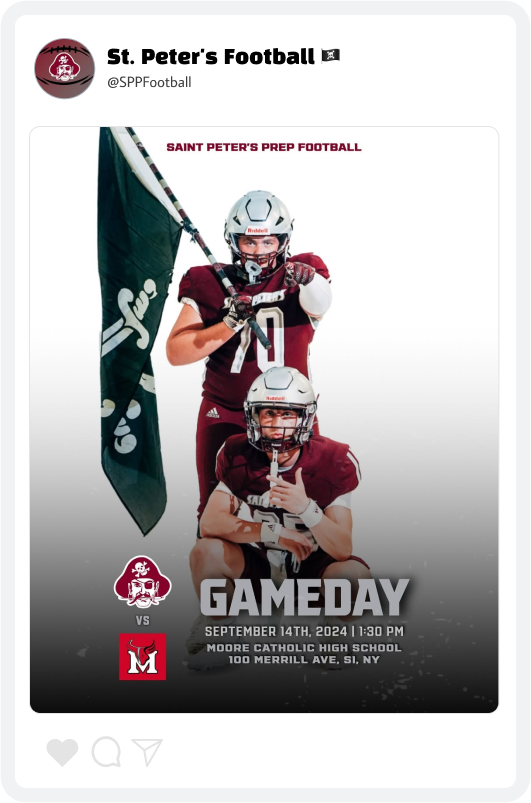 St. Peter's Prep Football Game Day Graphic