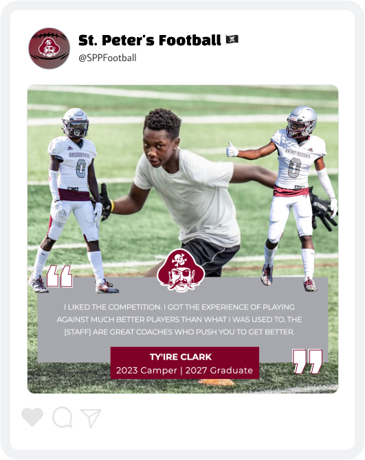 St. Peter's Prep Football Summer Camp Graphic