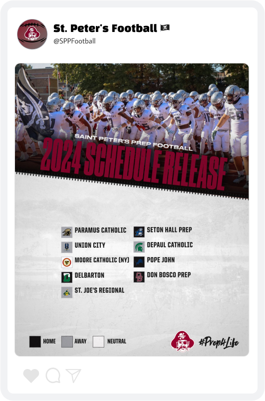 St. Peter's Prep Football Schedule Graphic