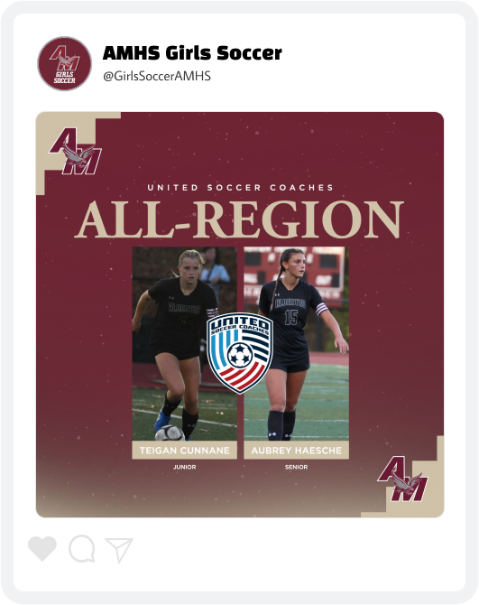 Albertus Magnus Girls' Soccer Award Graphic