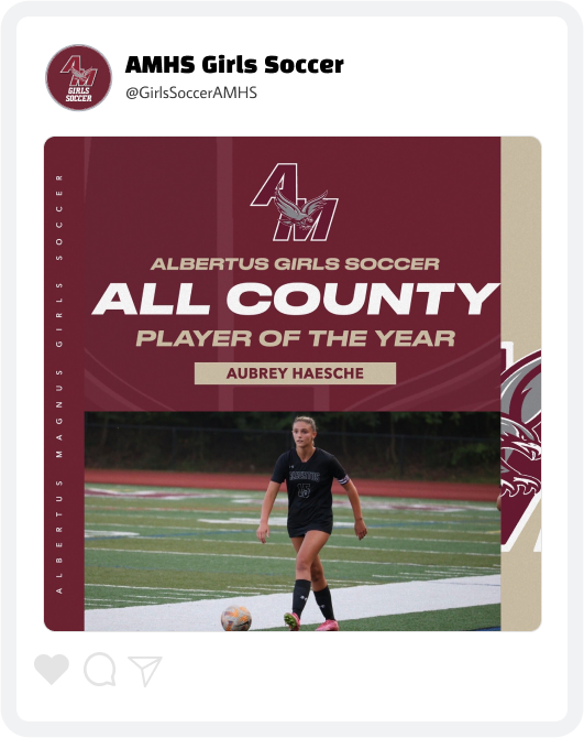 Albertus Magnus Girls' Soccer Award Graphic