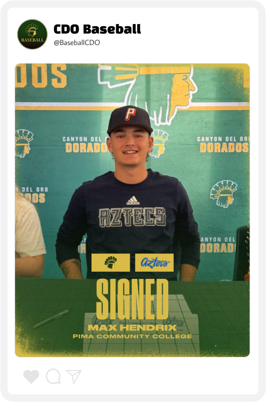 Canyon Del Oro Baseball Signing Day Graphic