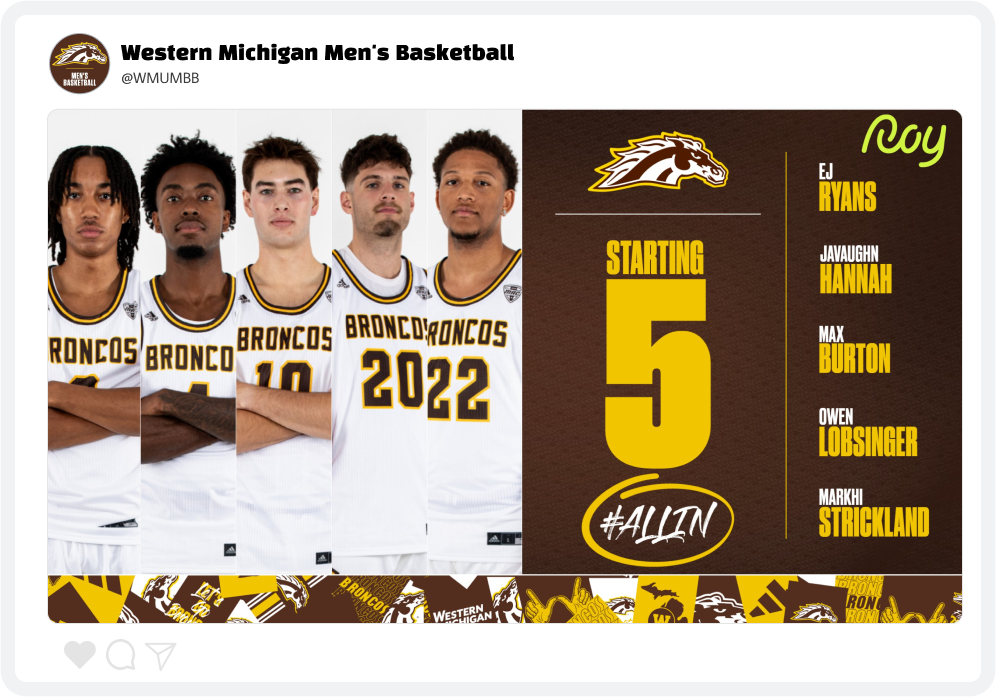 Western Michigan Starting Lineup Graphic