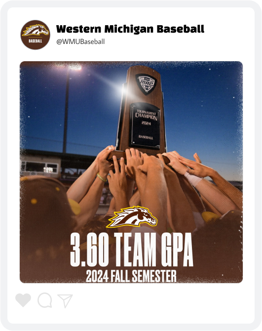 Western Michigan Baseball Academic Award Graphic