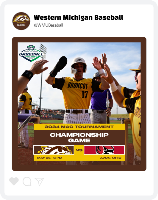 Western Michigan Baseball Gameday Graphic