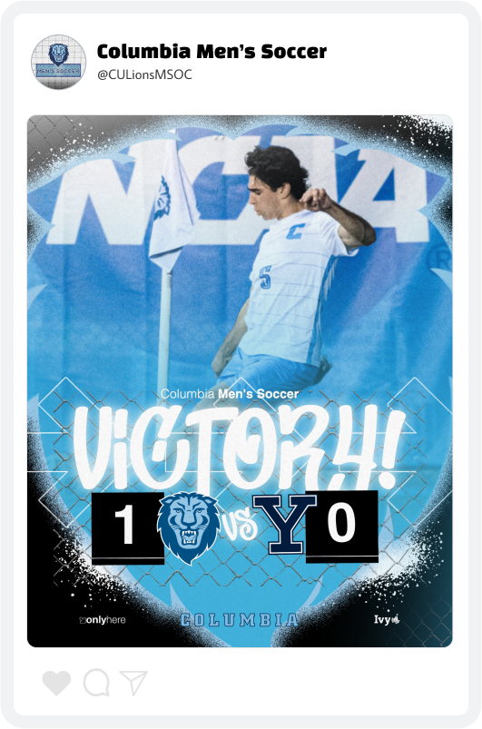 Columbia Men's Soccer Final Score Graphic