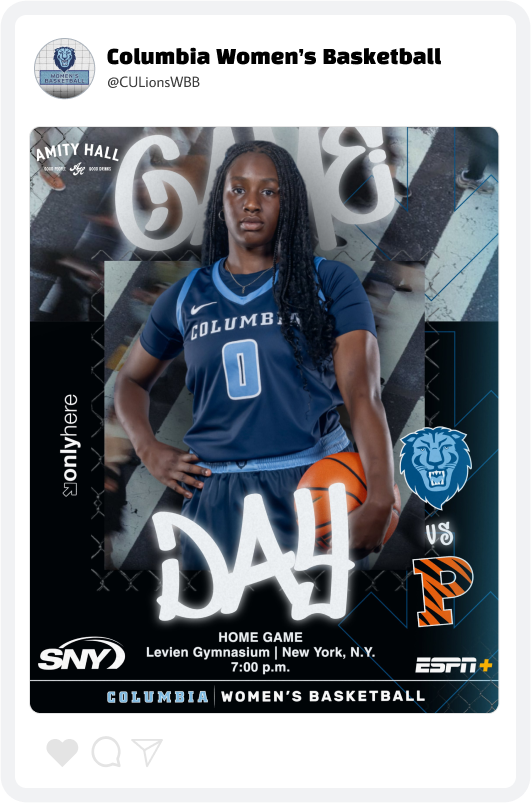 Columbia Women's Basketball Gameday Graphic