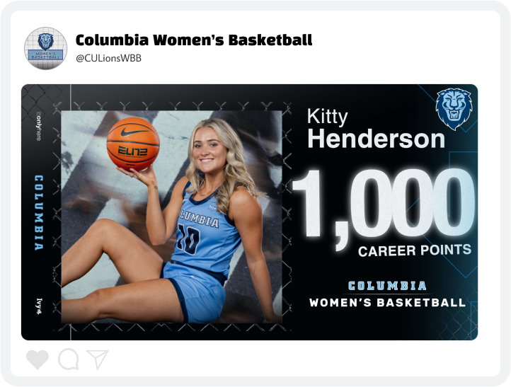 Columbia Women's Basketball Award Graphic