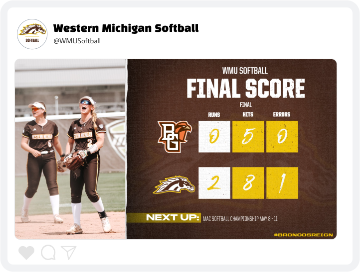 Western Michigan Score Update Graphic