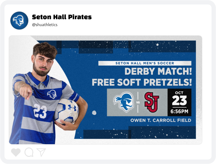 Seton Hall Men's Soccer Event Graphic