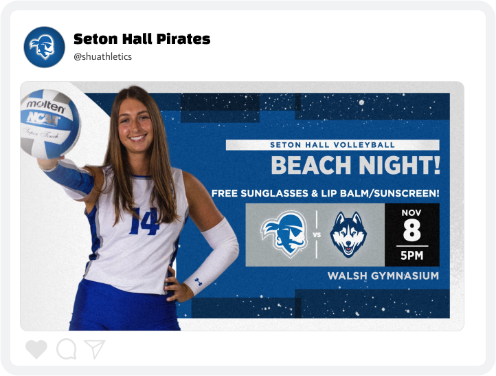 Seton Hall Volleyball Event Graphic