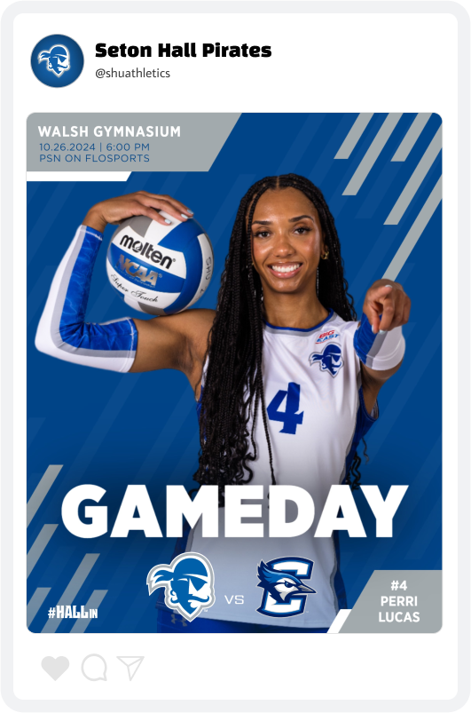 Seton Hall Volleyball Gameday Graphic